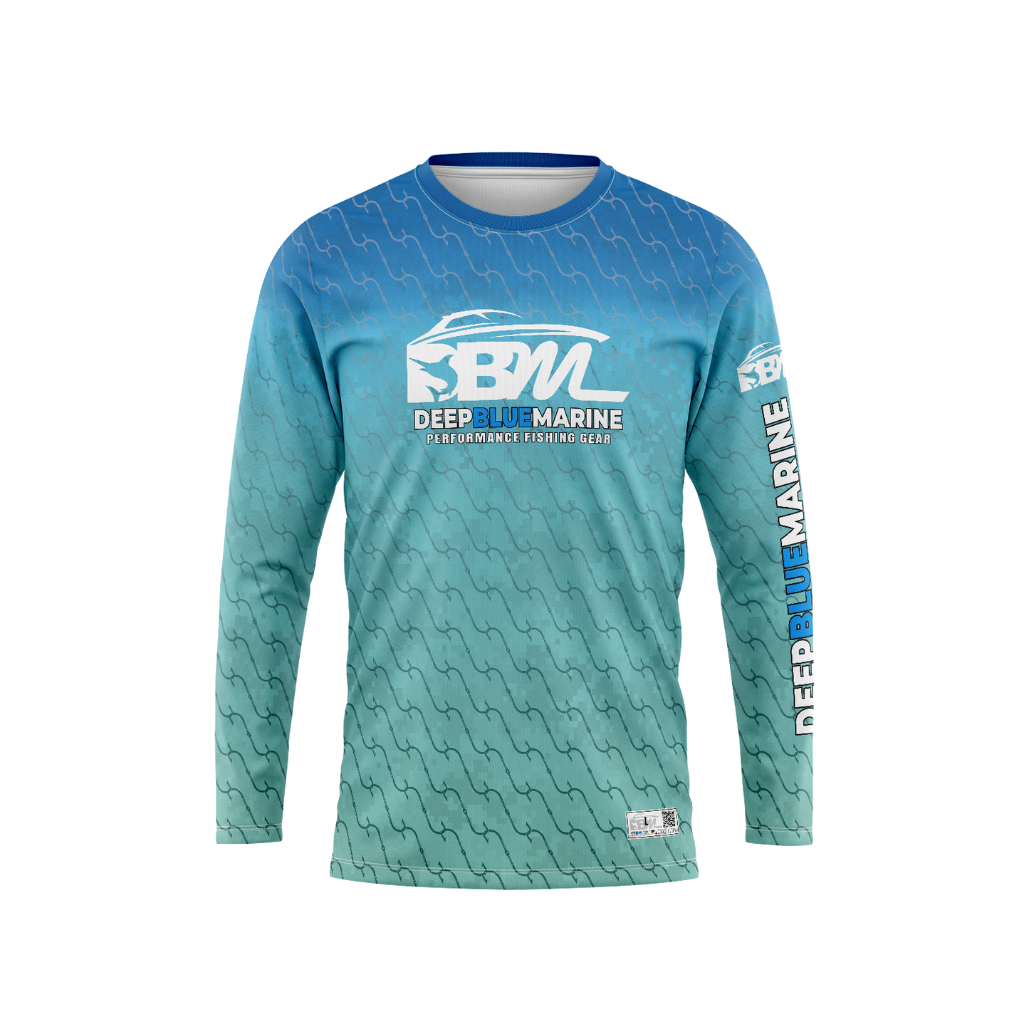 DBM LIGHT GREEN BLUE HOOKS LONG SLEEVE PERFORMANCE SHIRT