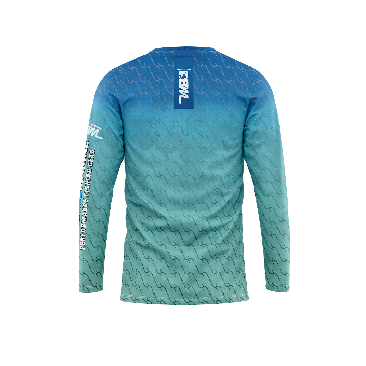 DBM LIGHT GREEN BLUE HOOKS LONG SLEEVE PERFORMANCE SHIRT