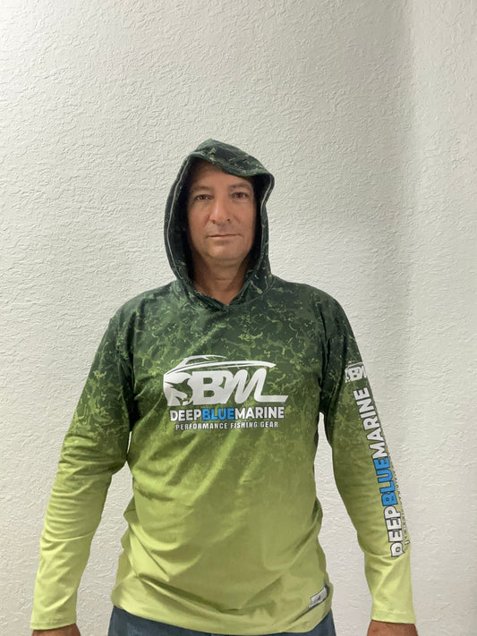 DBM GREEN HOODED FISHING LONG SLEVEE SHIRT