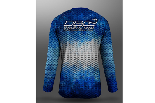 DBM BLUE N WHITE LONG SLEEVE PERFORMANCE SHIRT