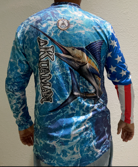 DBM BLUE MARLIN LONG SLEEVE PERFORMANCE SHIRT