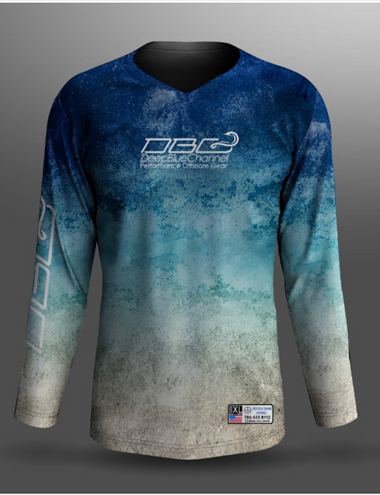 DBM BLUE IGHT GRAY  LONG SLEEVE PERFORMANCE SHIRT